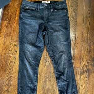 Athleta Women's Hi Rise Black Distressed Skinny Jeans - Zipper Flare Boot Cut, 8